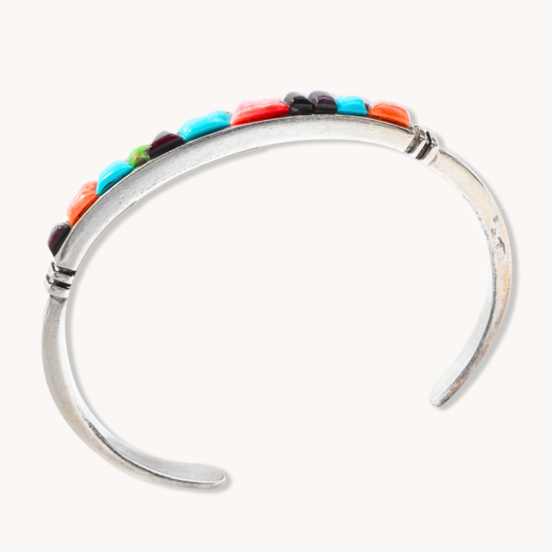 Turquoise and Spiny Oyster Inlay Cuff Bracelet