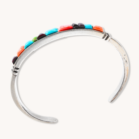 Turquoise and Spiny Oyster Inlay Cuff Bracelet