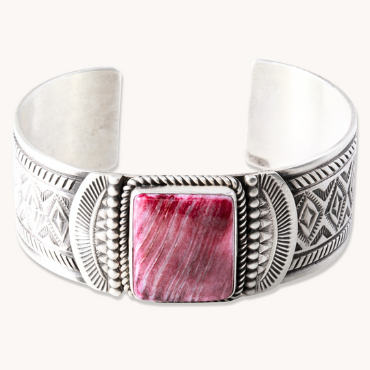 Stamped Spiny Oyster Cuff Bracelet