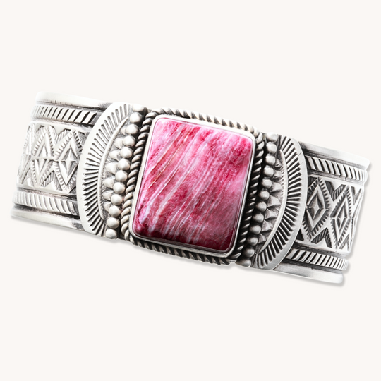 Stamped Spiny Oyster Cuff Bracelet