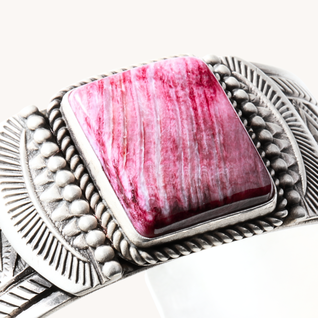 Stamped Spiny Oyster Cuff Bracelet