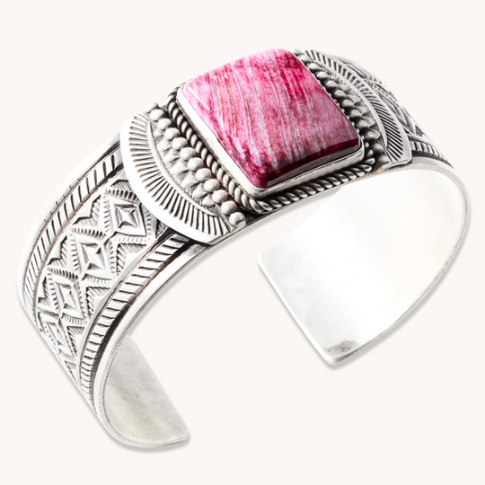 Stamped Spiny Oyster Cuff Bracelet