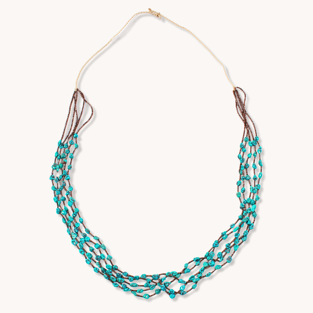 Turquoise Nugget and Heishe Beads Necklace