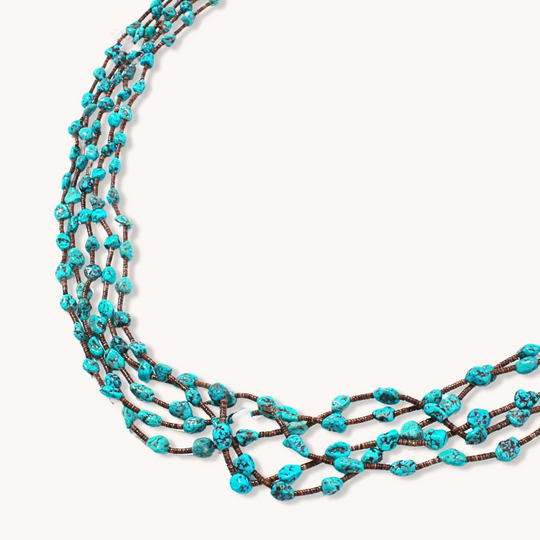 Turquoise Nugget and Heishe Beads Necklace