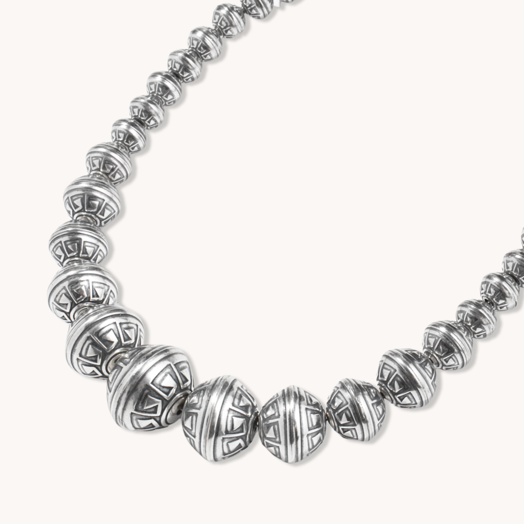 Graduated Silver Beads Necklace