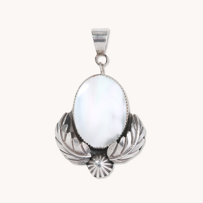 Mother of Pearl Feather Pendant