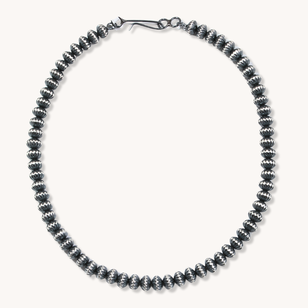 Handmade Fluted Navajo Pearls Necklace