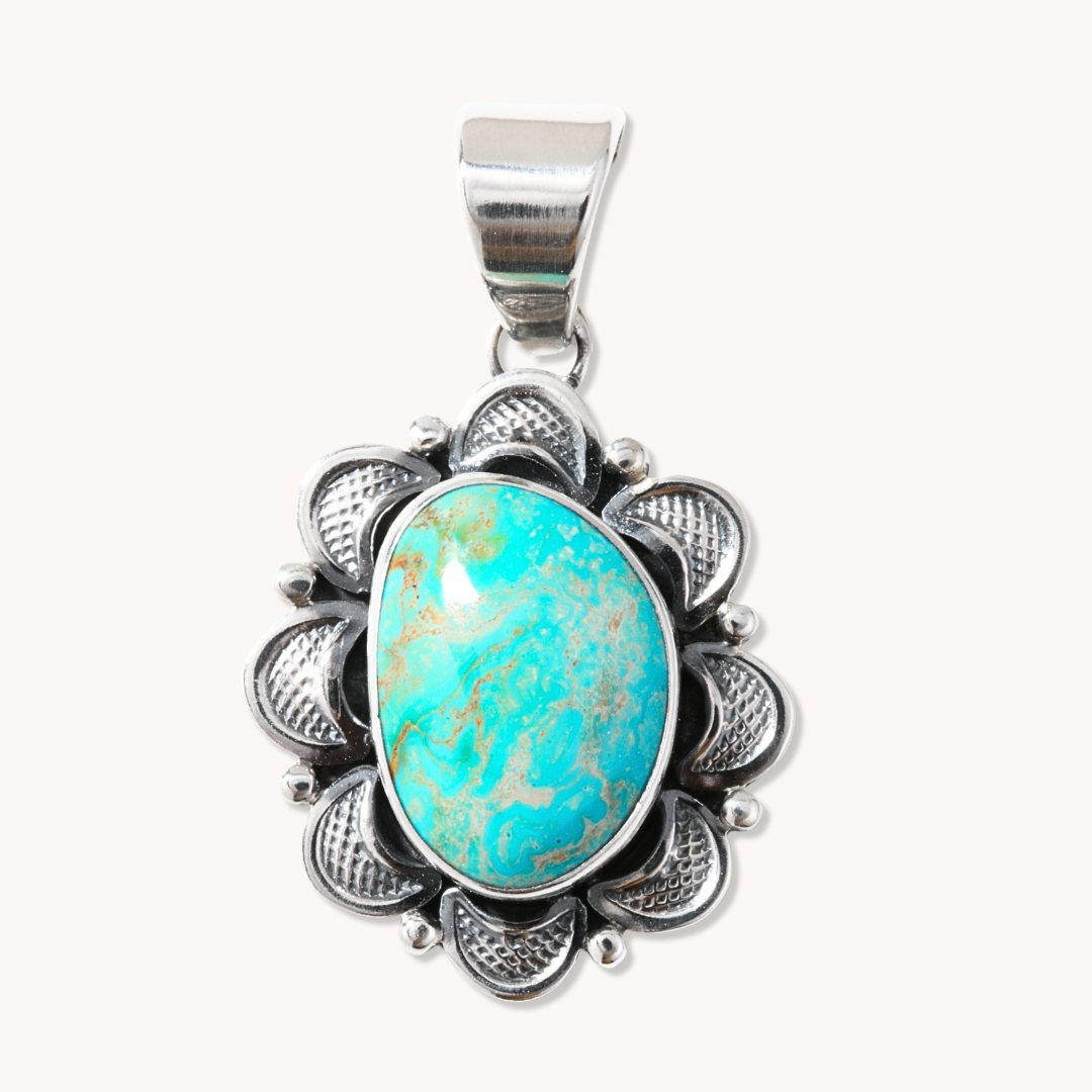 Hand-Stamped Turquoise Pendants