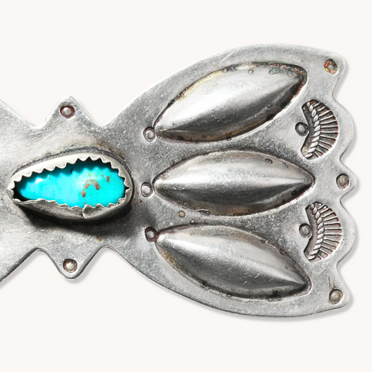 Butterfly Concho Pin with Turquoise