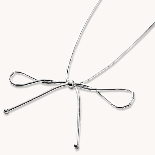Bead Maiden: Liquid Silver Bow Necklace