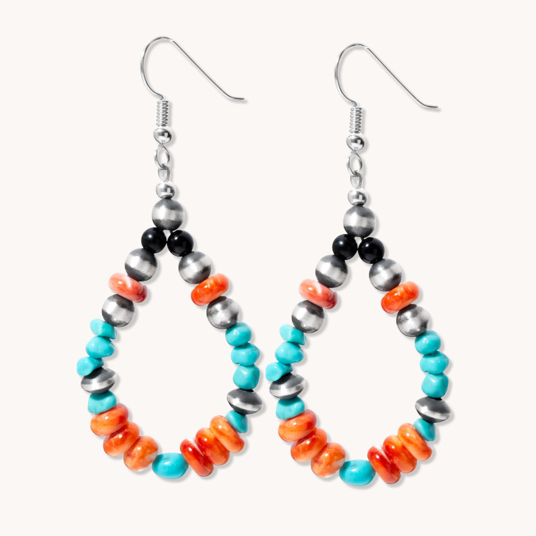 Bead Maiden: Southwest Skies Multi-Bead Dangle Earrings