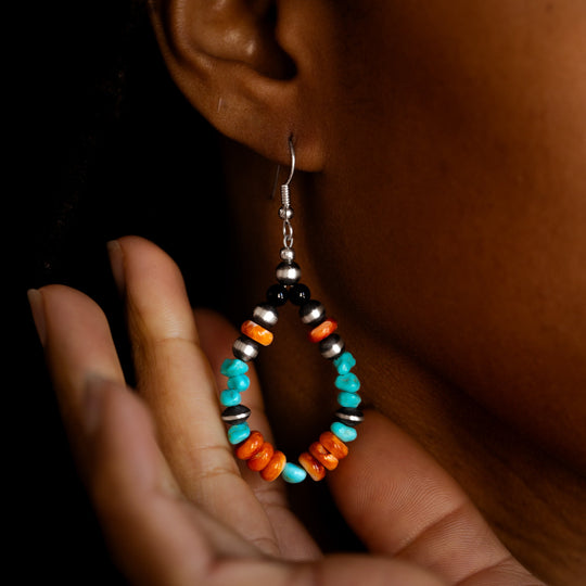 Bead Maiden: Southwest Skies Multi-Bead Dangle Earrings