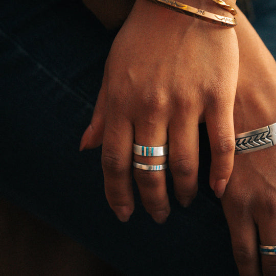 Turquoise Silver Band Ring