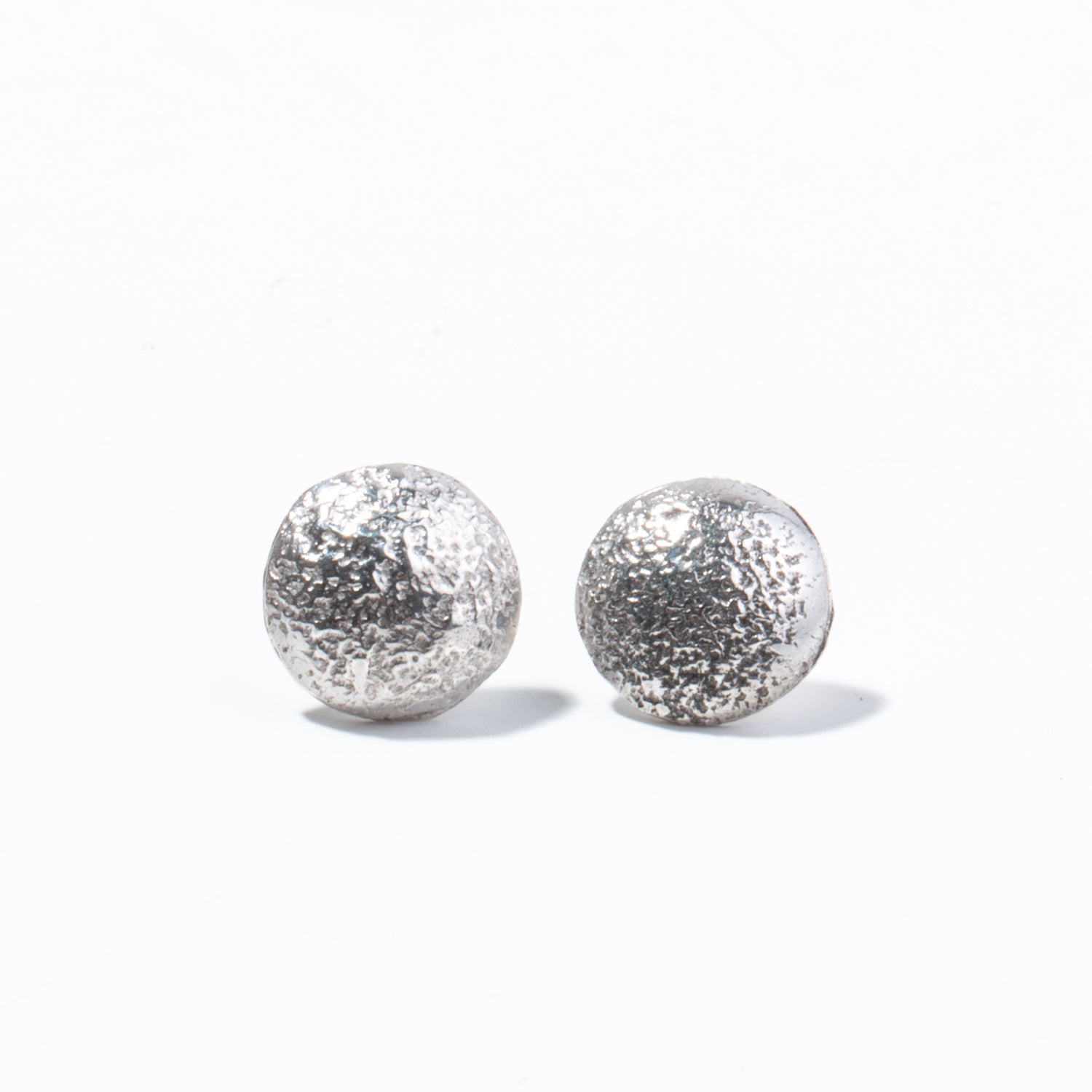 Textured Silver Dome Earrings (by Mildred Parkhurst)