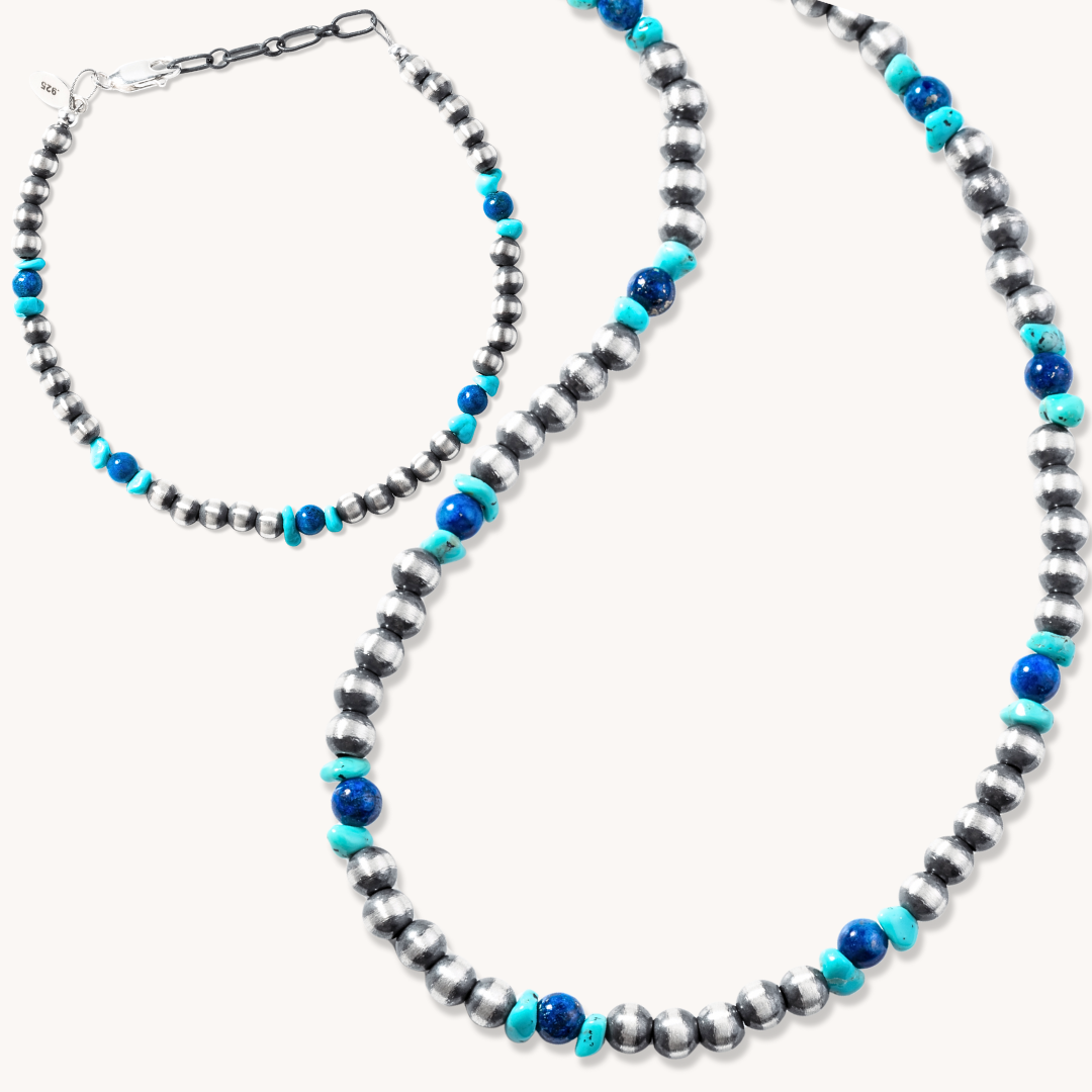 Desert Blossom: Lapis Wellspring Necklace & Bracelet Set