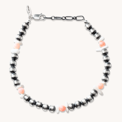 Desert Blossom: Pink Desert Bracelet — hand-stamped sterling silver