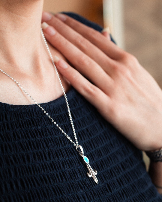 Desert Blossom: Turquoise Corn Blossom Pendant