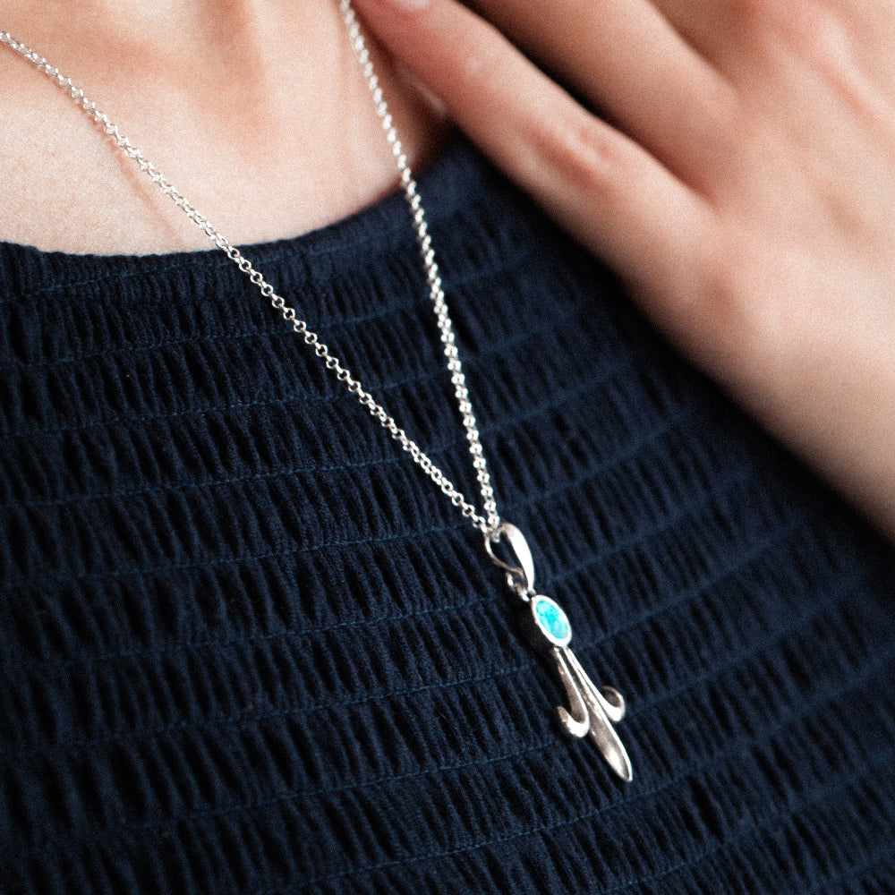 Desert Blossom: Turquoise Corn Blossom Pendant