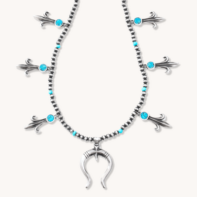 Desert Blossom: Granada Grande Squash Blossom Necklace — hand-stamped sterling silver