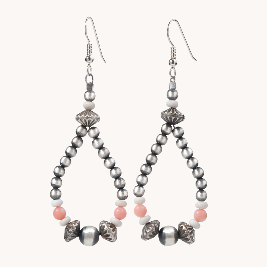 Desert Blossom: Pink Desert Cactus Flower Earrings