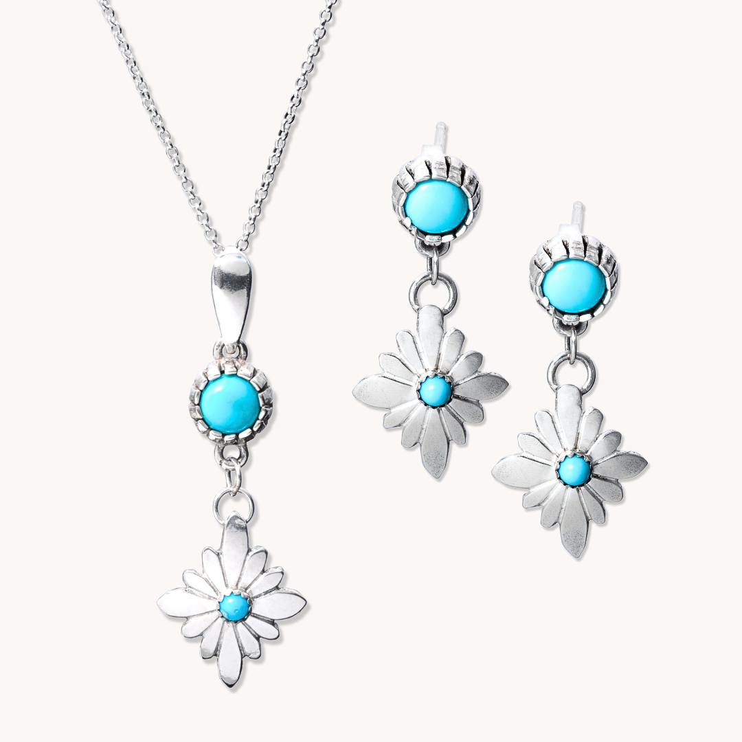 Radiante: Turquoise Stardrop Necklace & Earrings Set