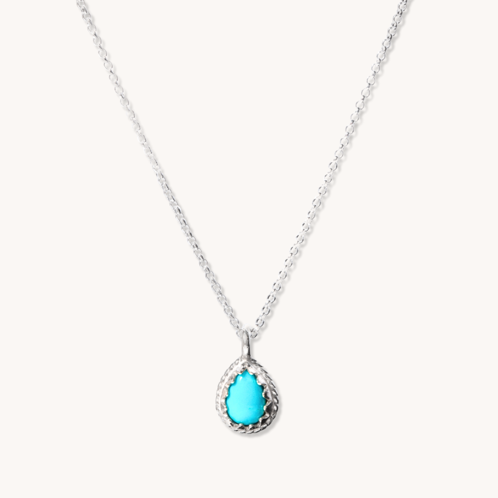 Sterling Silver Turquoise Teardrop Pendant