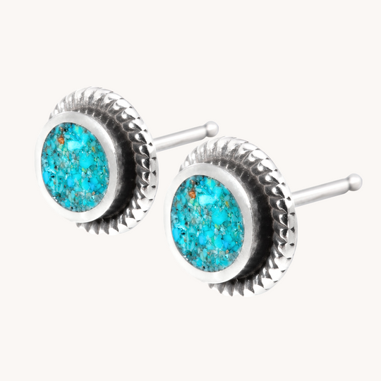 Radiante: Turquoise Chip Inlay Stud Earrings