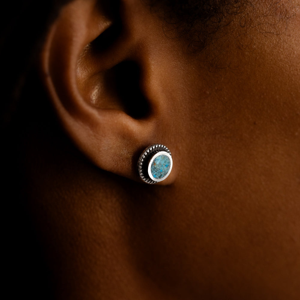 Radiante: Turquoise Chip Inlay Stud Earrings
