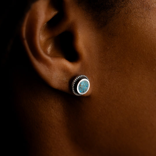 Radiante: Turquoise Chip Inlay Stud Earrings