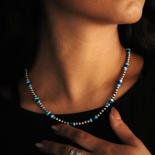 Desert Blossom: Lapis Wellspring Necklace (4mm)