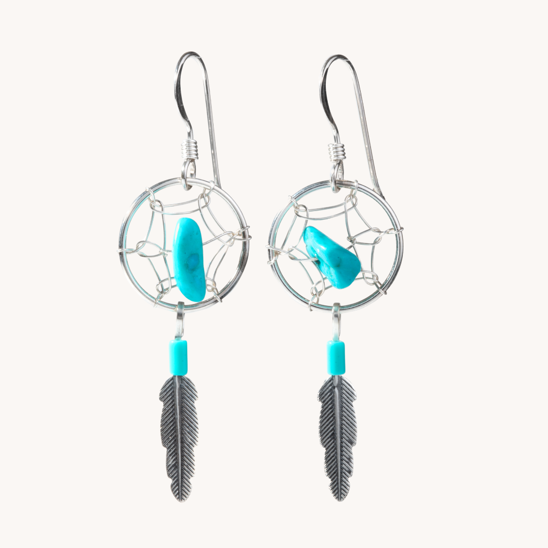 Turquoise Dreamcatcher Earrings