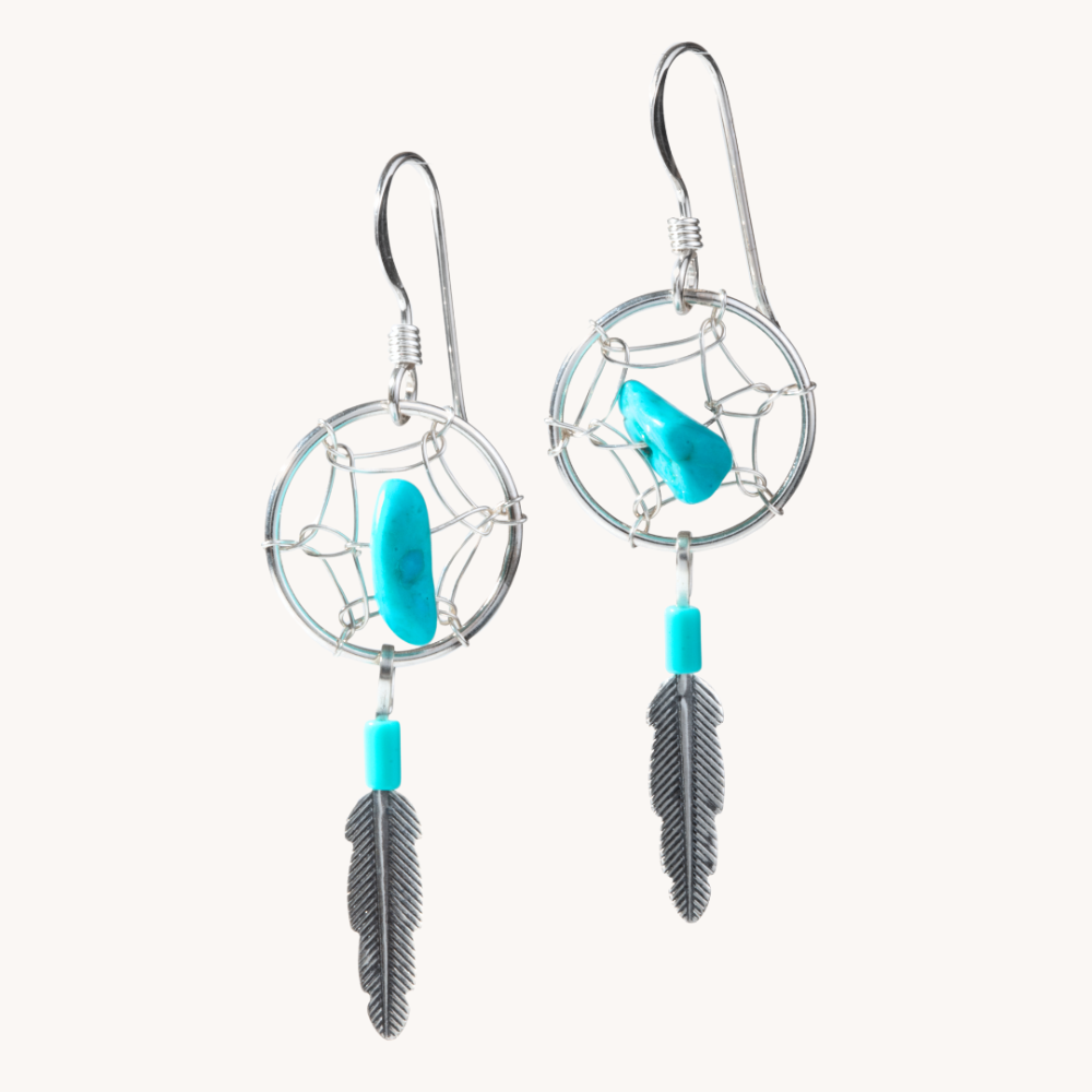 Turquoise Dreamcatcher Earrings