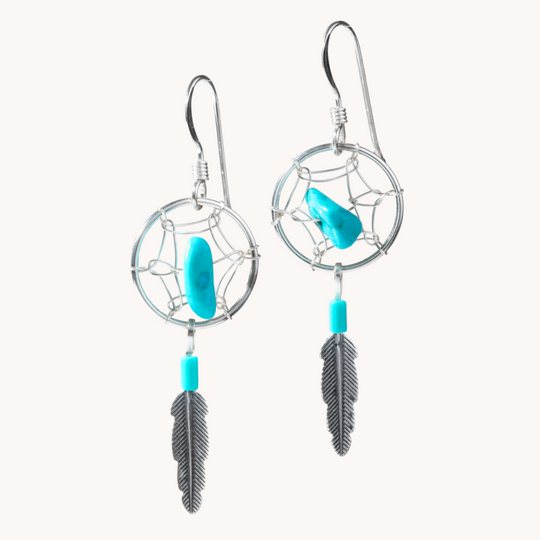 Turquoise Dreamcatcher Earrings