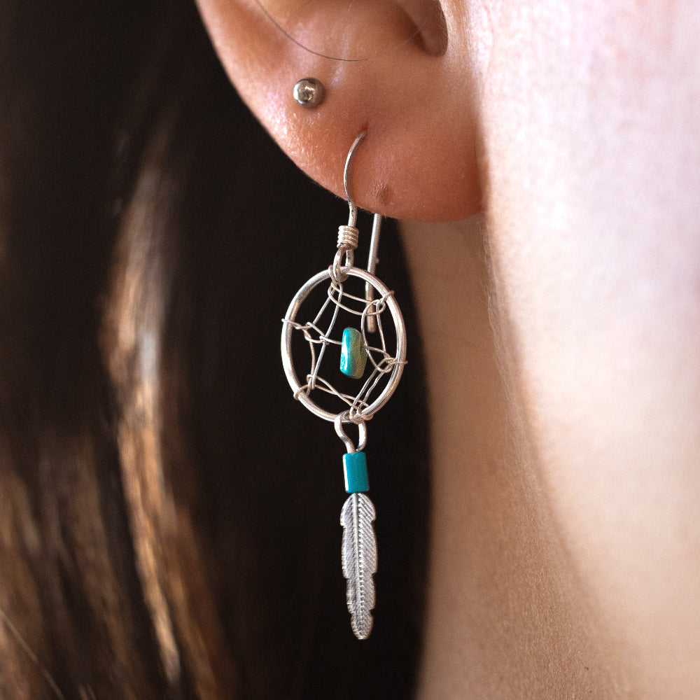 Turquoise Dreamcatcher Earrings