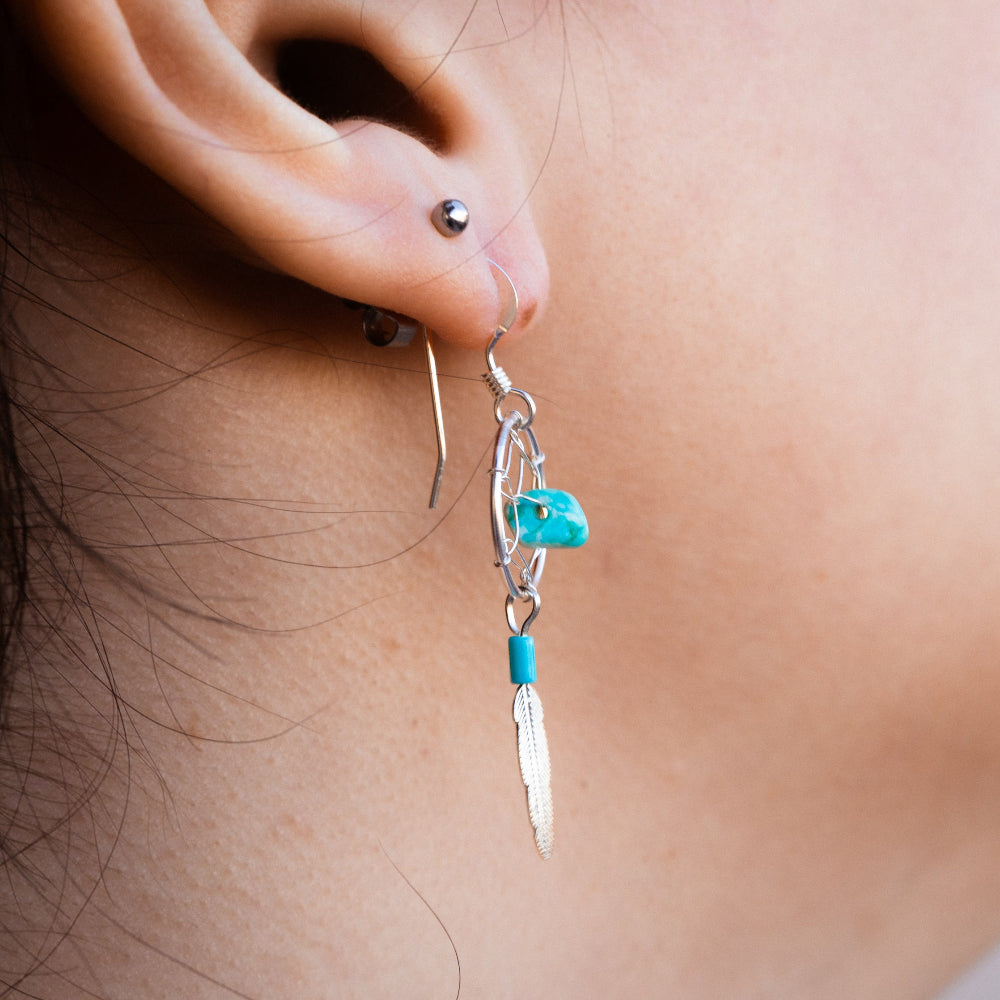 Turquoise Dreamcatcher Earrings