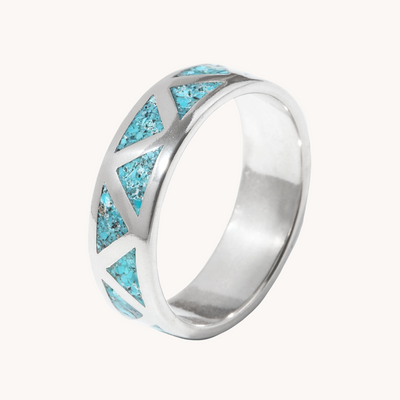 SkyWeaver: Thin Band Azteca Turquoise Ring