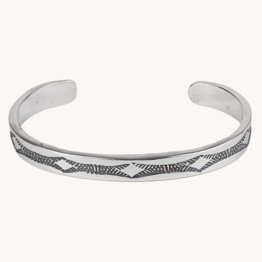 Nora Silver Stamped Cuff