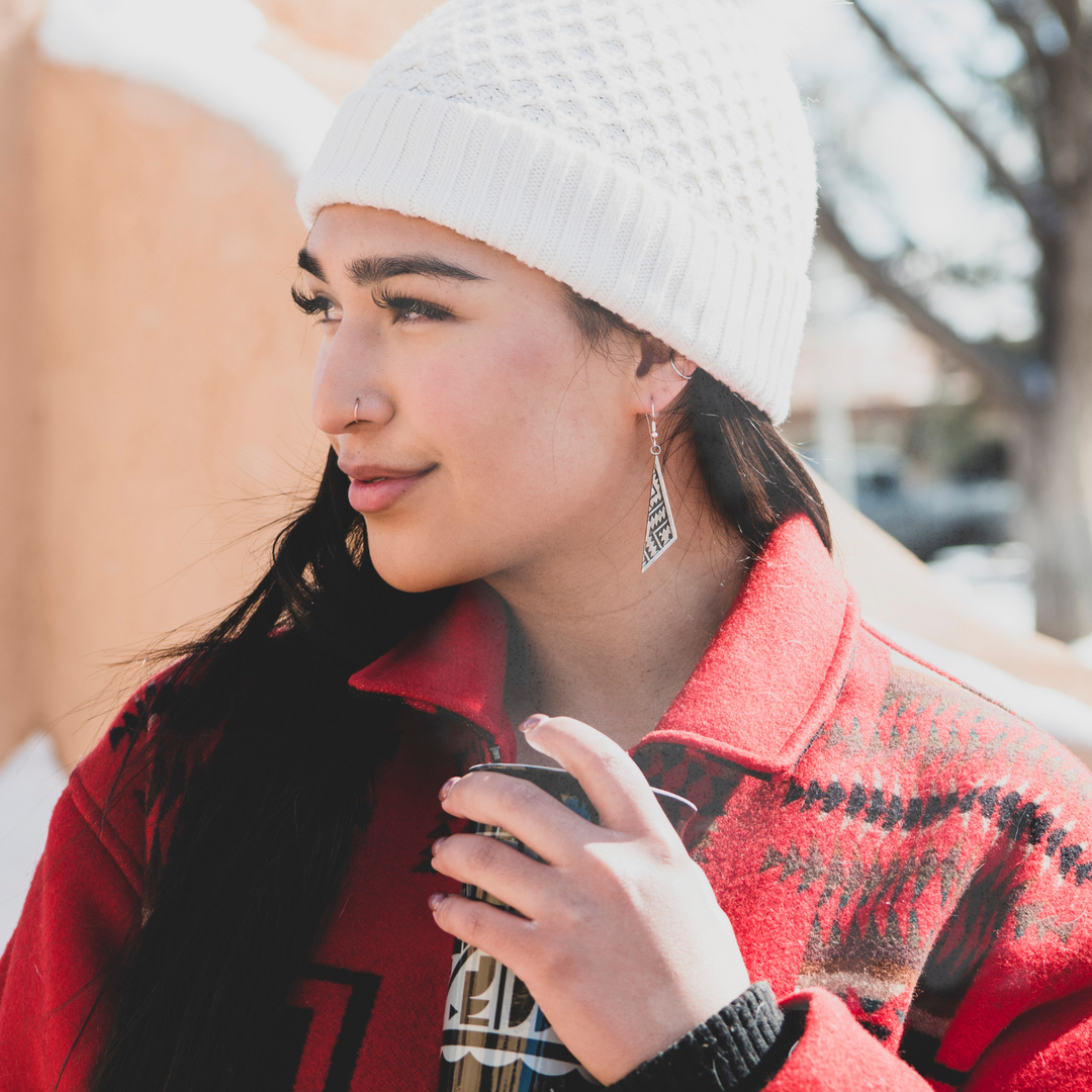 Silver Triangle Southwest Earrings
