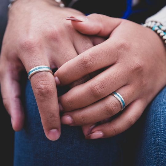 Silver Turquoise Band Ring