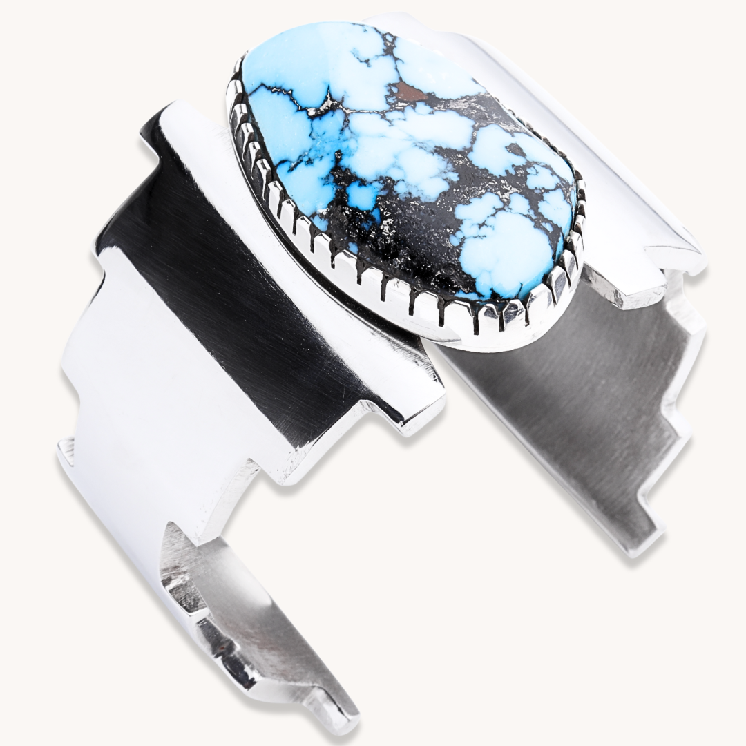 Stainless Steel Cuff with Turquoise