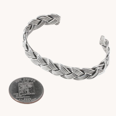 Braided Silver Cuff Bracelet