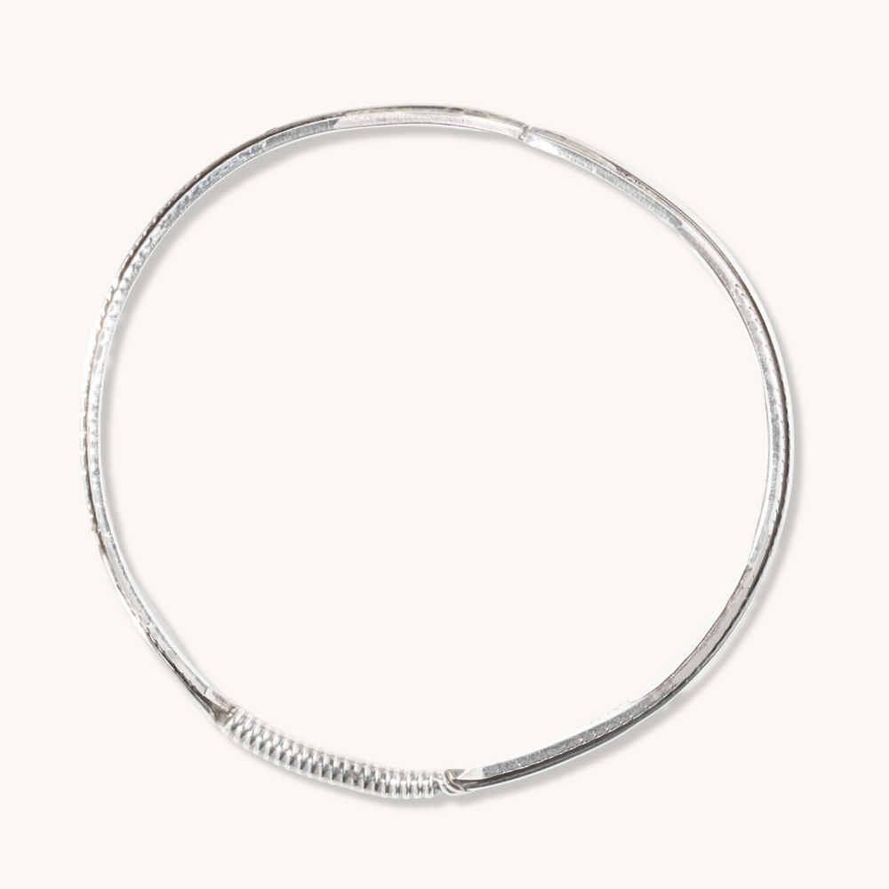 Sterling Silver Feather Bangle Bracelet