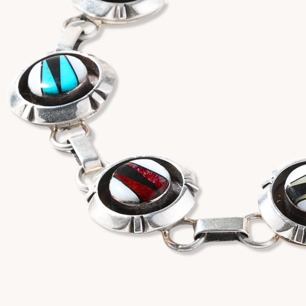 Navajo Inlay Chain Bracelet