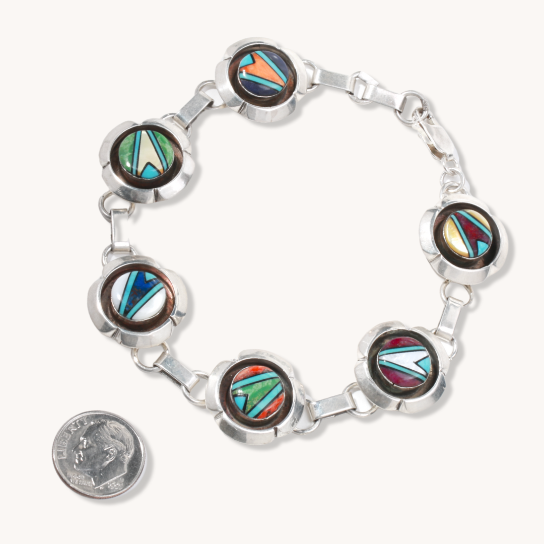 Zuni Inlay Chain Bracelet