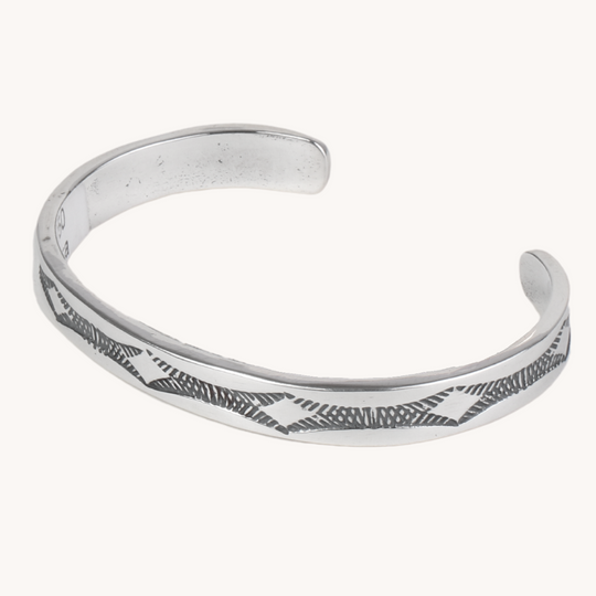 Nora Silver Stamped Cuff