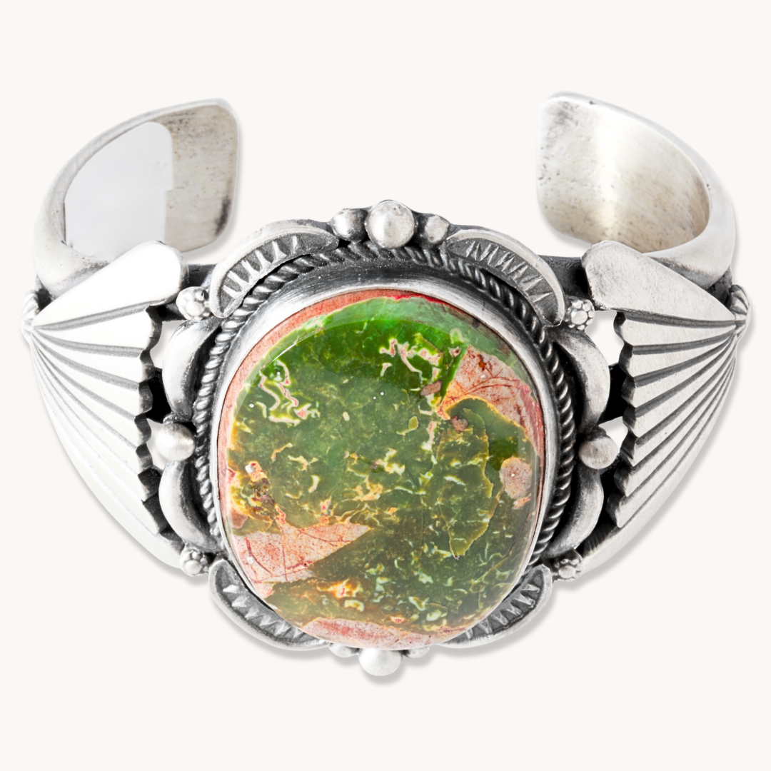 Quality Turquoise Cuff with Shield Flanks