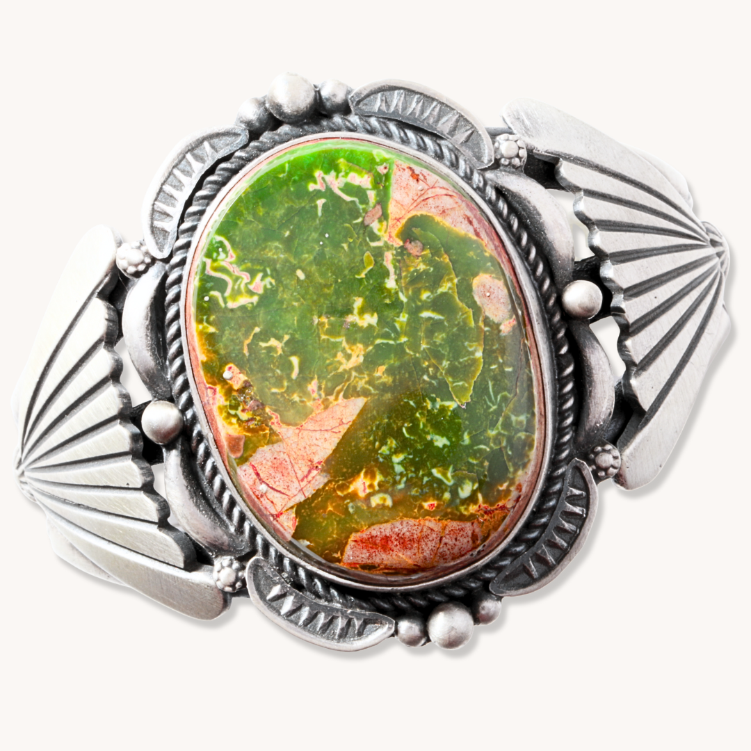 Quality Turquoise Cuff with Shield Flanks