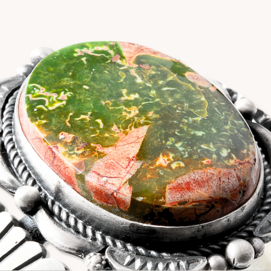 Quality Turquoise Cuff with Shield Flanks