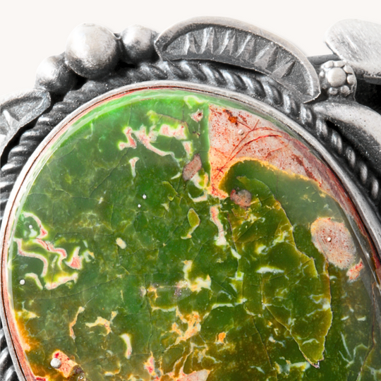 Quality Turquoise Cuff with Shield Flanks