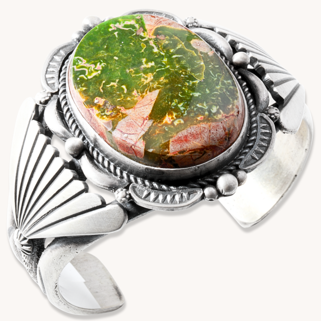 Quality Turquoise Cuff with Shield Flanks